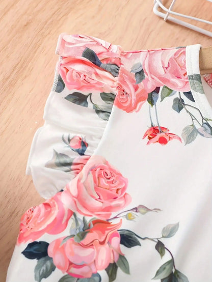 Floral Flutter Sleeve Dress