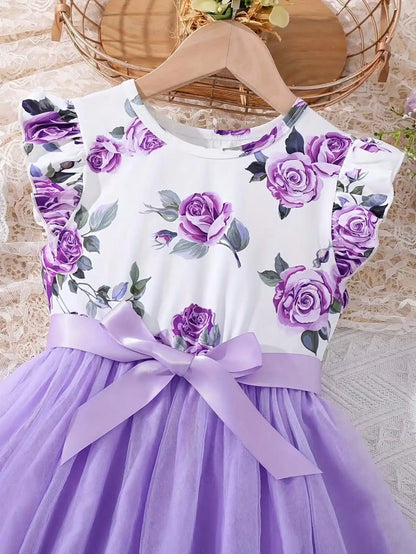 Floral Flutter Sleeve Dress