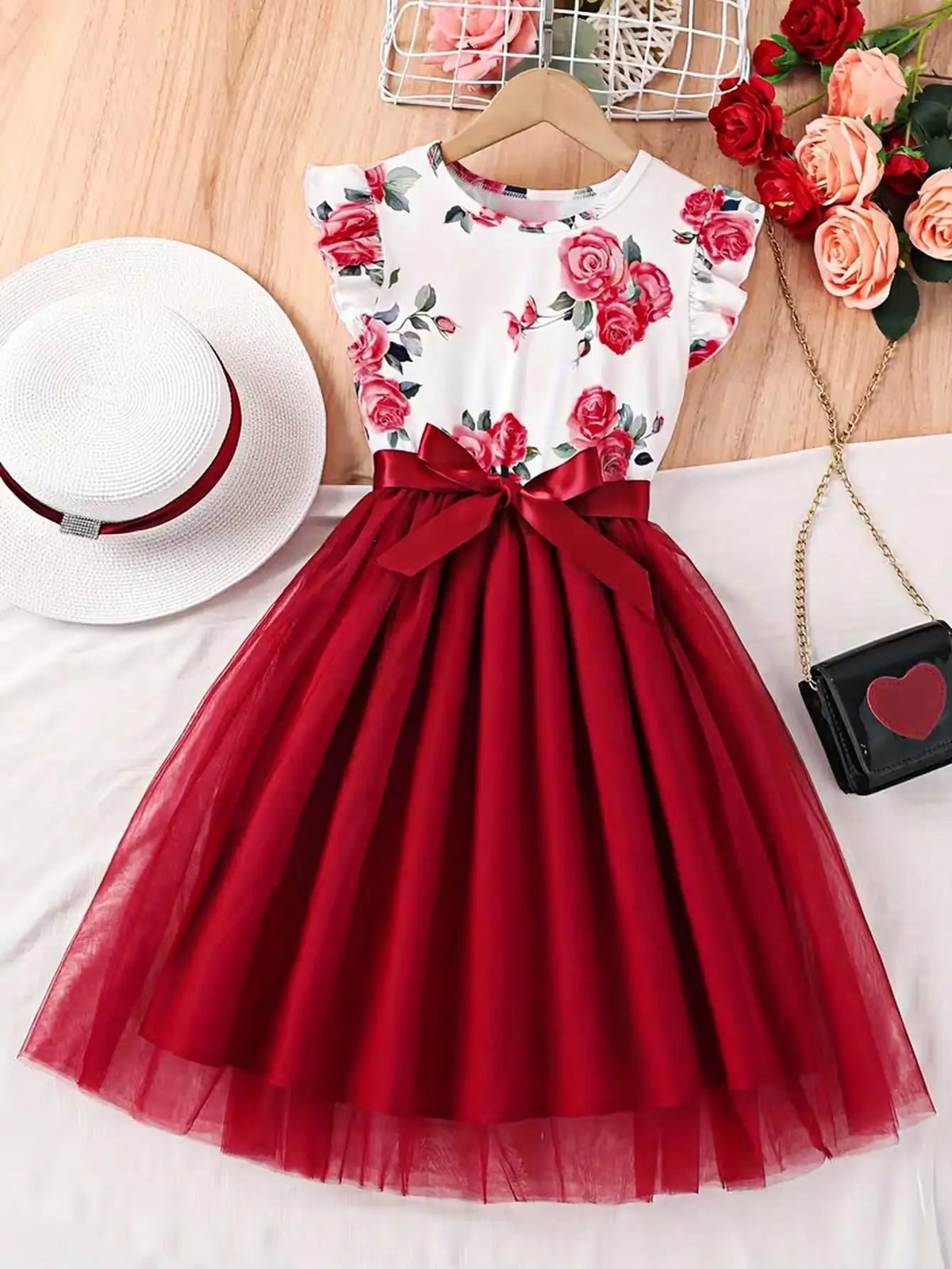 Floral Flutter Sleeve Dress