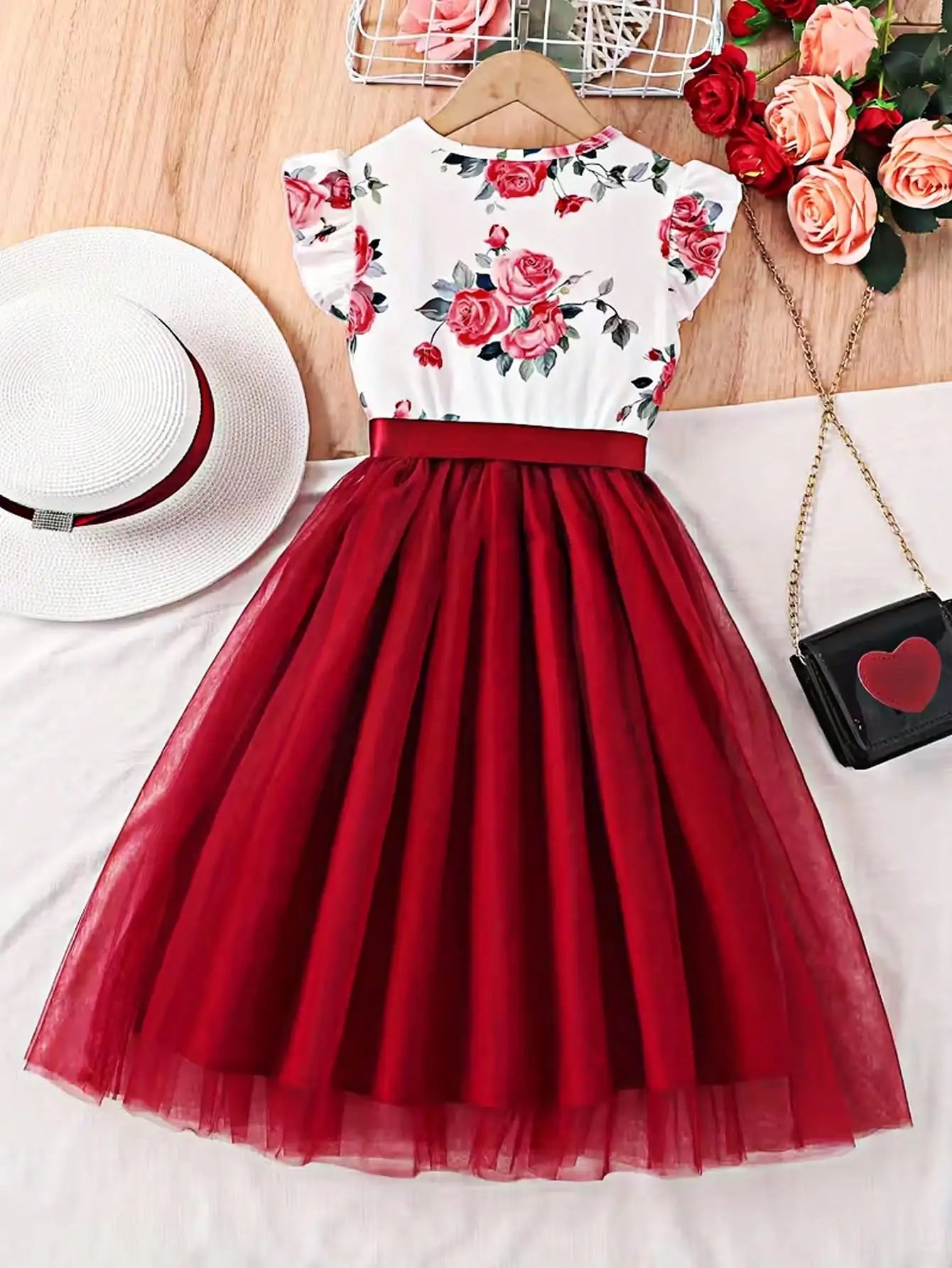 Floral Flutter Sleeve Dress