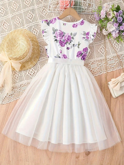 Floral Flutter Sleeve Dress