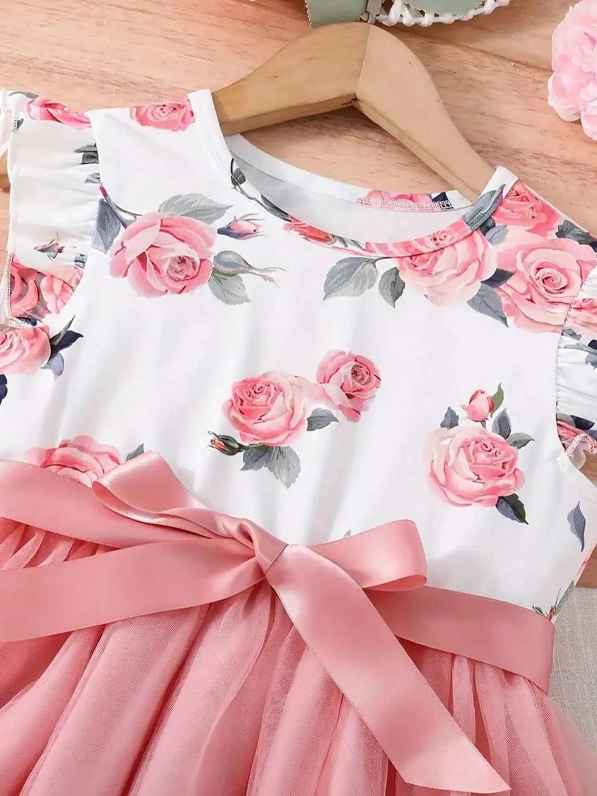 Floral Flutter Sleeve Dress