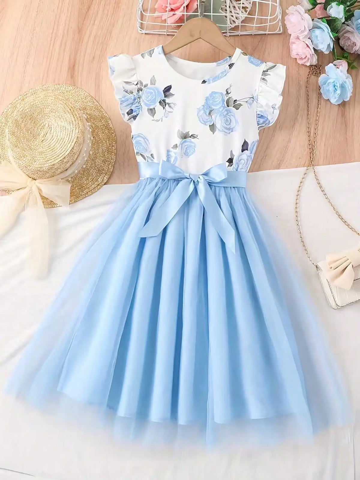 Floral Flutter Sleeve Dress