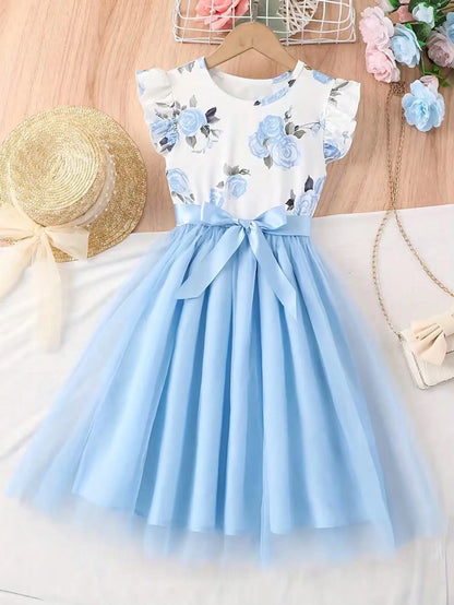 Floral Flutter Sleeve Dress