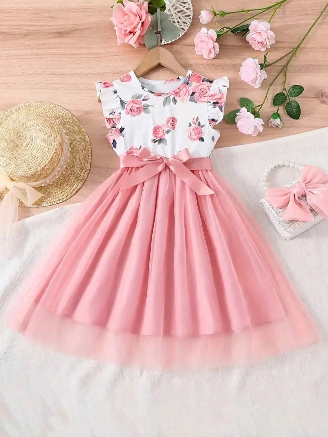 Floral Flutter Sleeve Dress