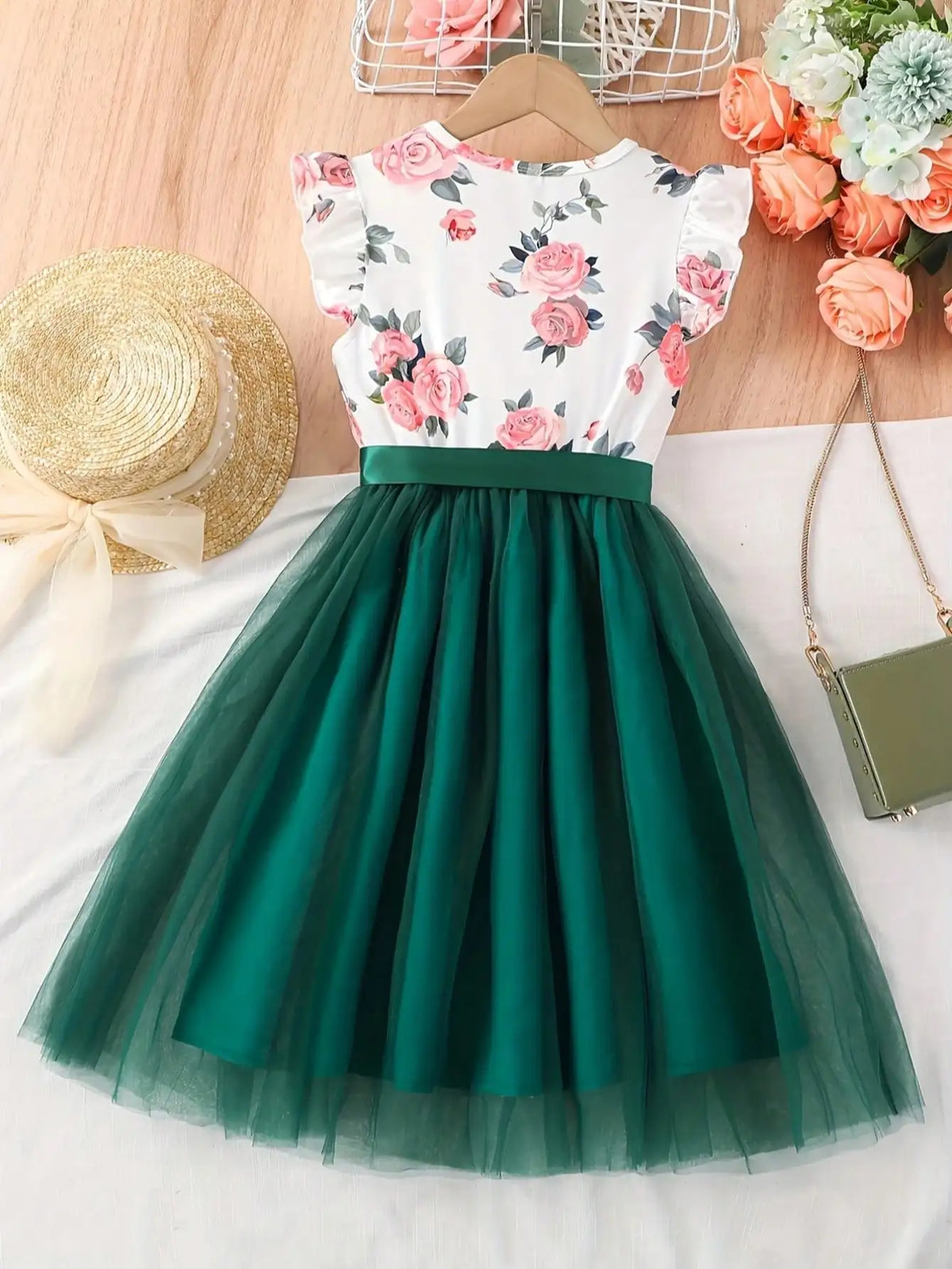 Floral Flutter Sleeve Dress