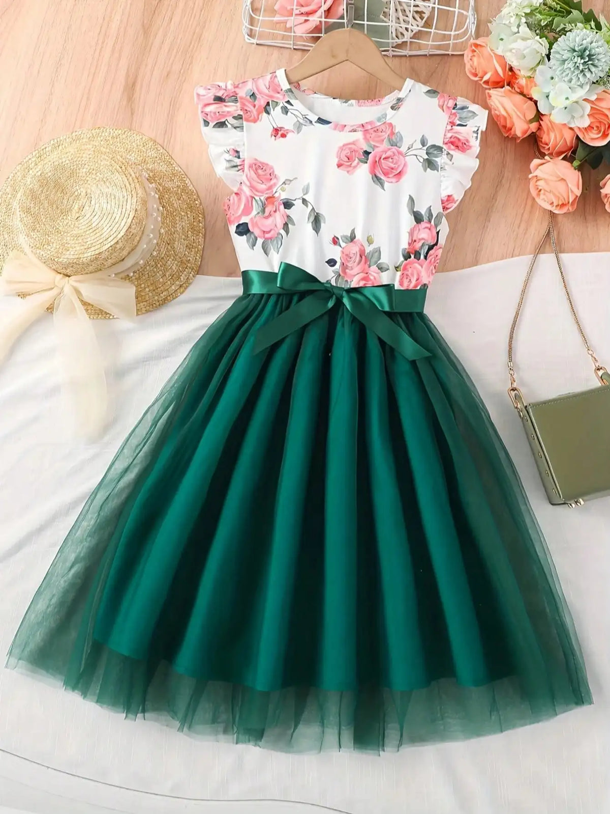 Floral Flutter Sleeve Dress