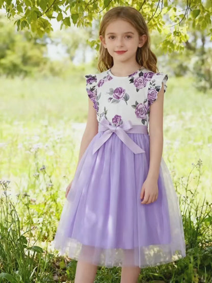 Floral Flutter Sleeve Dress